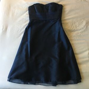 Ann Taylor Blue strapless dress